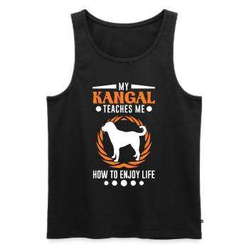 Mon Kangal m’apprend à profiter de la vie Kangal - Débardeur bio Premium Homme - noir - Devant - Michal (187cm)