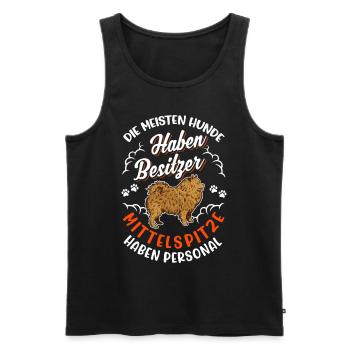 Mittelspitz Personal - Männer Premium Bio Tank Top - Schwarz - Vorne - AI Model Male 178 light (178cm)