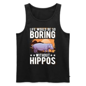 Hippo Gift Hippo Hippo Hippo - Men's Premium Organic Tank Top - black - Front - AI Model Male 178 light (178cm)