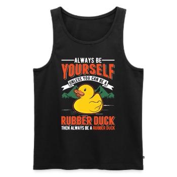 Rubber Duck Squeaky Duck Bathing Duck - Men's Premium Organic Tank Top - black - Front - AI Model Male 178 light (178cm)