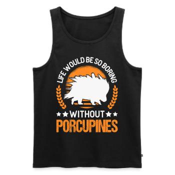 Porc-épic Cadeau Porc-épic - Débardeur bio Premium Homme - noir - Devant - Michal (187cm)