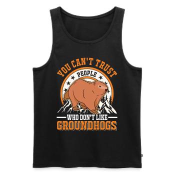 Murmeltier Groundhog Marmot Waldmurmeltier - Männer Premium Bio Tank Top - Schwarz - Vorne - Michal (187cm)