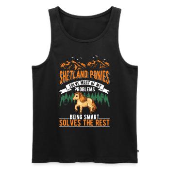 Shetland Pony Gift Shetty - Men's Premium Organic Tank Top - black - Front - Michal (187cm)