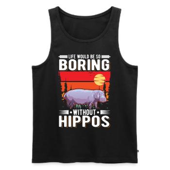 Hippo Gift Hippo Hippo Hippo - Men's Premium Organic Tank Top - black - Front - AI Model Male 178 light (178cm)