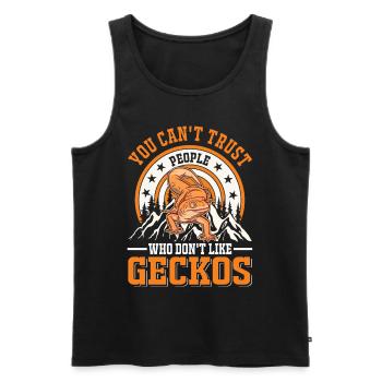 Gecko Geschenk Leopardgecko - Männer Premium Bio Tank Top - Schwarz - Vorne - Michal (187cm)