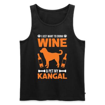 Kangal et vin Chien de berger anatolien - Débardeur bio Premium Homme - noir - Devant - Michal (187cm)