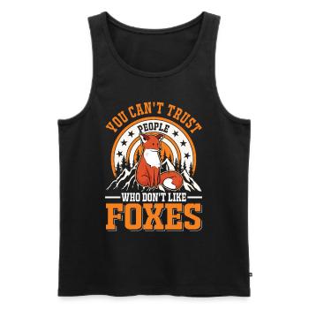 Fuchs Geschenk Rotfuchs - Männer Premium Bio Tank Top - Schwarz - Vorne - Michal (187cm)