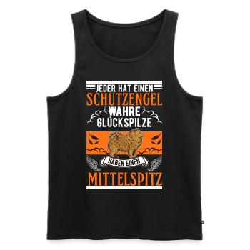 Mittelspitz Schutzengel - Männer Premium Bio Tank Top - Schwarz - Vorne - AI Model Male 178 light (178cm)