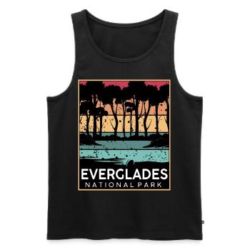 Parc national des Everglades Alligator Wetlands Wa - Débardeur bio Premium Homme - noir - Devant - AI Model Male 178 light (178cm)