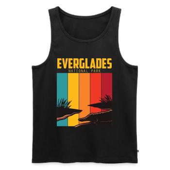 Parc National Souvenir Everglades Alligator Randonnée Su - Débardeur bio Premium Homme - noir - Devant - AI Model Male 178 light (178cm)