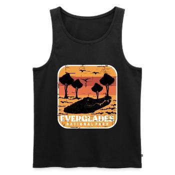 Parc national des Alligator des Everglades Zones humides Fl - Débardeur bio Premium Homme - noir - Devant - AI Model Male 178 light (178cm)