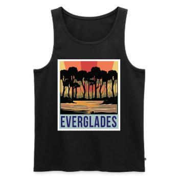 Parc national andin des Everglades SwampLand florida - Débardeur bio Premium Homme - noir - Devant - AI Model Male 178 light (178cm)