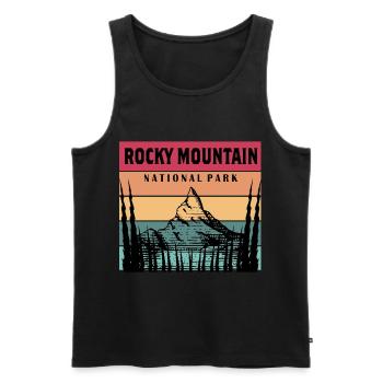 Rocky Mountain Hiking Camping Colorado Nationalpa - Men's Premium Organic Tank Top - black - Front - AI Model Male 178 light (178cm)