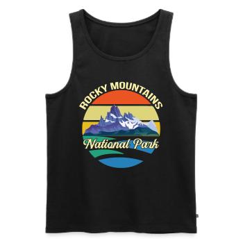 Nationalpark Souvenir Rocky Mountains Wandern Camp - Männer Premium Bio Tank Top - Schwarz - Vorne - AI Model Male 178 light (178cm)