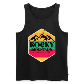 Rocky Mountains Nationalpark Colorado Wandern Camp - Männer Premium Bio Tank Top - Schwarz - Vorne - AI Model Male 178 light (178cm)