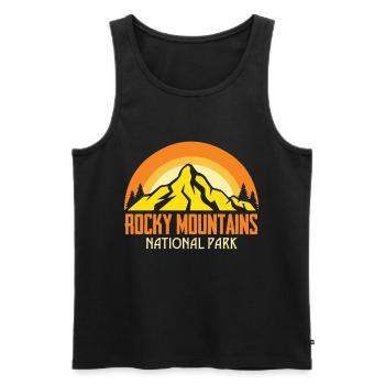 Nationalpark Rocky Mountains Souvenir Wandern Camp - Männer Premium Bio Tank Top - Schwarz - Vorne - AI Model Male 178 light (178cm)