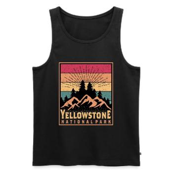 Parc national de Yellowstone Randonnée Wyoming Souvenir - Débardeur bio Premium Homme - noir - Devant - Michal (187cm)