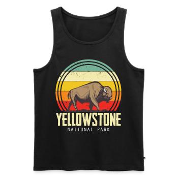 Parc national de Yellowstone Wyoming Camping Nature Wan - Débardeur bio Premium Homme - noir - Devant - Michal (187cm)