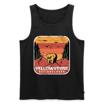 Parc national de Yellowstone Souvenir Grizzly Bear Wyomi - Débardeur bio Premium Homme - noir - Devant - Michal (187cm)