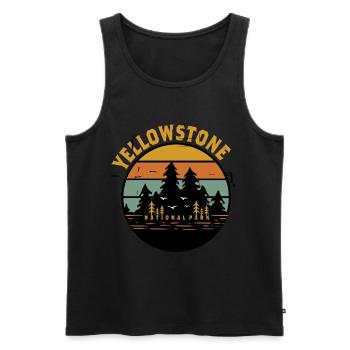 Parc national de Yellowstone Souvenir Grizzly Bear Wyomi - Débardeur bio Premium Homme - noir - Devant - Michal (187cm)