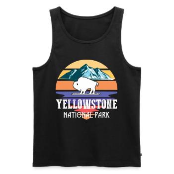 Parc national de Yellowstone Wyoming Buffalo Souvenir W - Débardeur bio Premium Homme - noir - Devant - Michal (187cm)