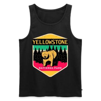 Yellowstone Souvenir Parc national Grizzly Bear Wyomi - Débardeur bio Premium Homme - noir - Devant - Michal (187cm)