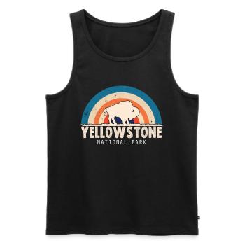 Parc national de Yellowstone Wyoming Buffalo Nature Wall - Débardeur bio Premium Homme - noir - Devant - Michal (187cm)