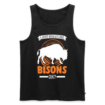I just really like Bison's Water Buffalo Buffalo Buffalo - Men's Premium Organic Tank Top - black - Front - Michal (187cm)