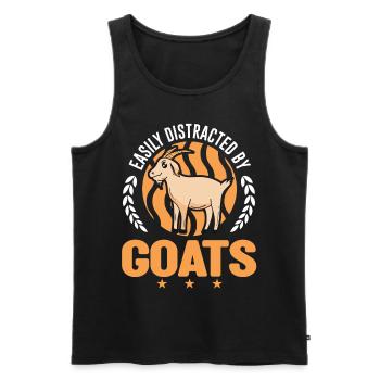 Facilement distrait par les chèvres Ziegenwirt Goat - Débardeur bio Premium Homme - noir - Devant - Michal (187cm)