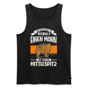 Mittelspitz Mann - Männer Premium Bio Tank Top - Schwarz - Vorne - AI Model Male 178 light (178cm)