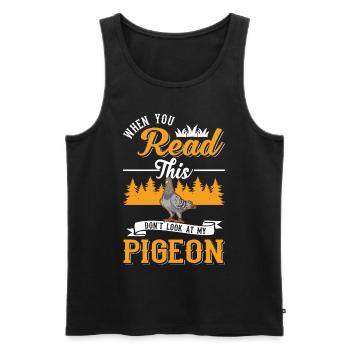 Pigeon Cadeau Pigeon Colombier Plus Chic Pigeon Voyageur - Débardeur bio Premium Homme - noir - Devant - Michal (187cm)