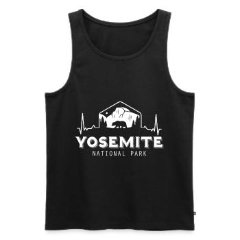 Yosemite California Souvenir National Park Randonnée - Débardeur bio Premium Homme - noir - Devant - AI Model Male 178 light (178cm)
