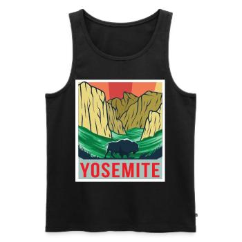 Yosemite Souvenir National Park Grizzly Bear Randonnée - Débardeur bio Premium Homme - noir - Devant - Michal (187cm)