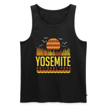 Parc national de Yosemite Souvenir Randonnée en montagne Na - Débardeur bio Premium Homme - noir - Devant - AI Model Male 178 light (178cm)