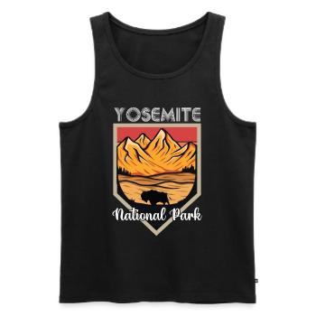 Parc national de Californie Yosemite Souvenir Bergwan - Débardeur bio Premium Homme - noir - Devant - AI Model Male 178 light (178cm)