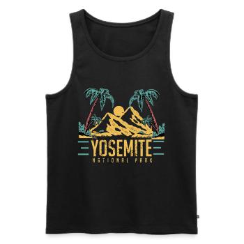 Parc national Souvenir Californie Yosemite Randonnée - Débardeur bio Premium Homme - noir - Devant - AI Model Male 178 light (178cm)