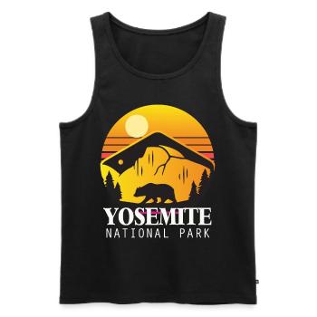 Yosemite National Park California Grizzly Bear Campi - Men's Premium Organic Tank Top - black - Front - AI Model Male 178 light (178cm)