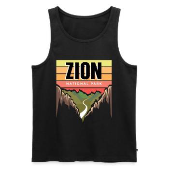 Nationalpark Souvenir Utah Zion Canyon Nature Wand - Männer Premium Bio Tank Top - Schwarz - Vorne - AI Model Male 178 light (178cm)