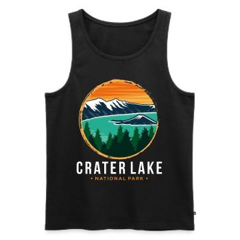 Crater Lake Souvenir National Park Hiking in the N - Men's Premium Organic Tank Top - black - Front - AI Model Male 178 light (178cm)