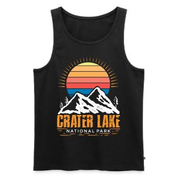 Parc national de Crater Lake Mountain Souvenir Randonnée Nat - Débardeur bio Premium Homme - noir - Devant - AI Model Male 178 light (178cm)