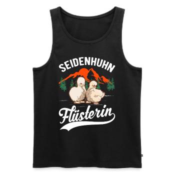 Seidenhuhn Flüsterin Seidenhuhn Flüsterer Silkie - Männer Premium Bio Tank Top - Schwarz - Vorne - Michal (187cm)