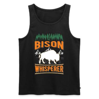 Buffalo Whisperer Bison Whisperer Water Buffalo - Men's Premium Organic Tank Top - black - Front - Michal (187cm)