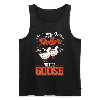 Life is better with a Goose Goose Breeder Goose - Men's Premium Organic Tank Top - black - Front - Michal (187cm)