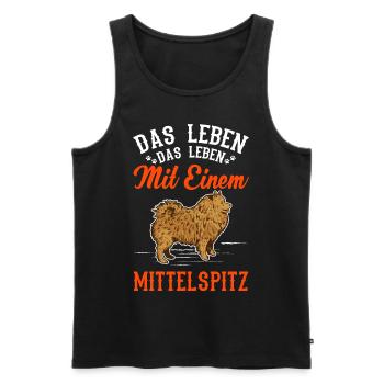 Das Leben ist besser mit einem Mittelspitz - Männer Premium Bio Tank Top - Schwarz - Vorne - AI Model Male 178 light (178cm)