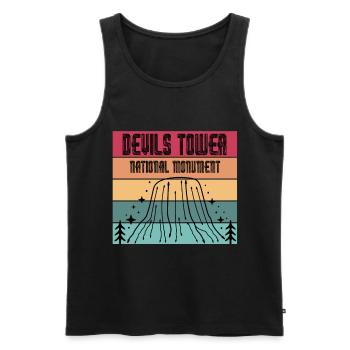 Devils Tower Wyoming National Monument Hiking Nature - Men's Premium Organic Tank Top - black - Front - Michal (187cm)