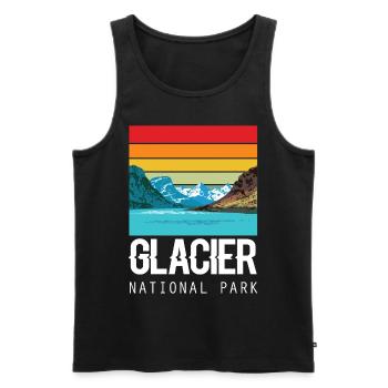 Glacier National Park Souvenir Montana États-Unis - Débardeur bio Premium Homme - noir - Devant - Michal (187cm)