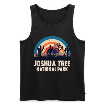 Joshua Tree National Park Cactus Hiking Camping - Men's Premium Organic Tank Top - black - Front - Michal (187cm)