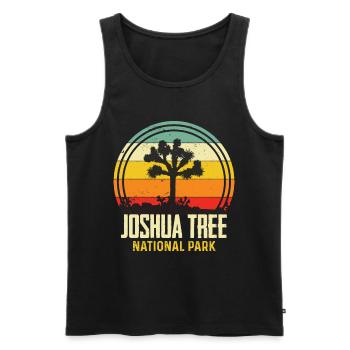 California National Park Joshua Tree Souvenir Desert - Men's Premium Organic Tank Top - black - Front - Michal (187cm)