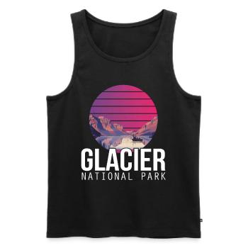 Montana National Park Glacier Souvenir Lake and Mountain - Men's Premium Organic Tank Top - black - Front - Michal (187cm)