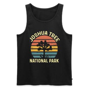 California National Park Joshua Tree Souvenir Wall - Men's Premium Organic Tank Top - black - Front - Michal (187cm)